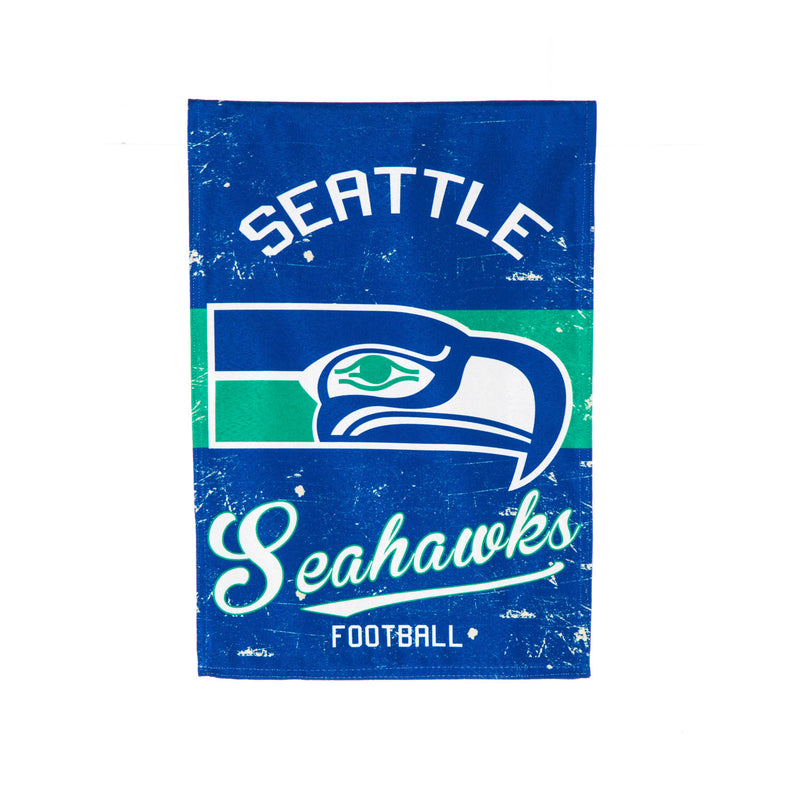 Evergreen Flag,Seattle Seahawks, Vintage Linen GDN,18x0.1x12.5 Inches