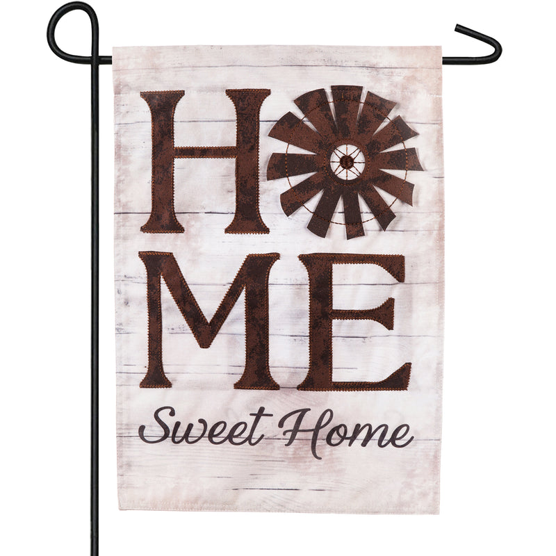 Evergreen Flag,Windmill Home Sweet Home Garden Linen Flag,12.5x0.25x18 Inches