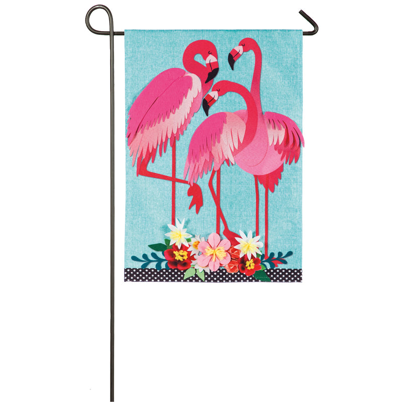 Evergreen Flag,Flamingo Garden Garden Linen Flag,12.5x0.15x18 Inches