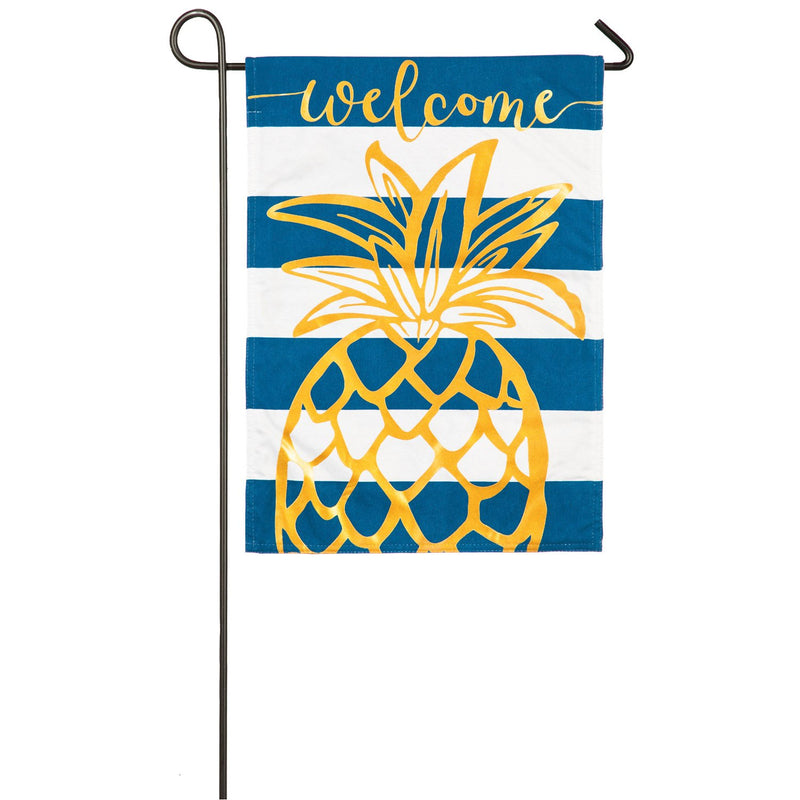 Evergreen Flag,Pineapple Stripe Garden Linen Flag,12.5x0.15x18 Inches