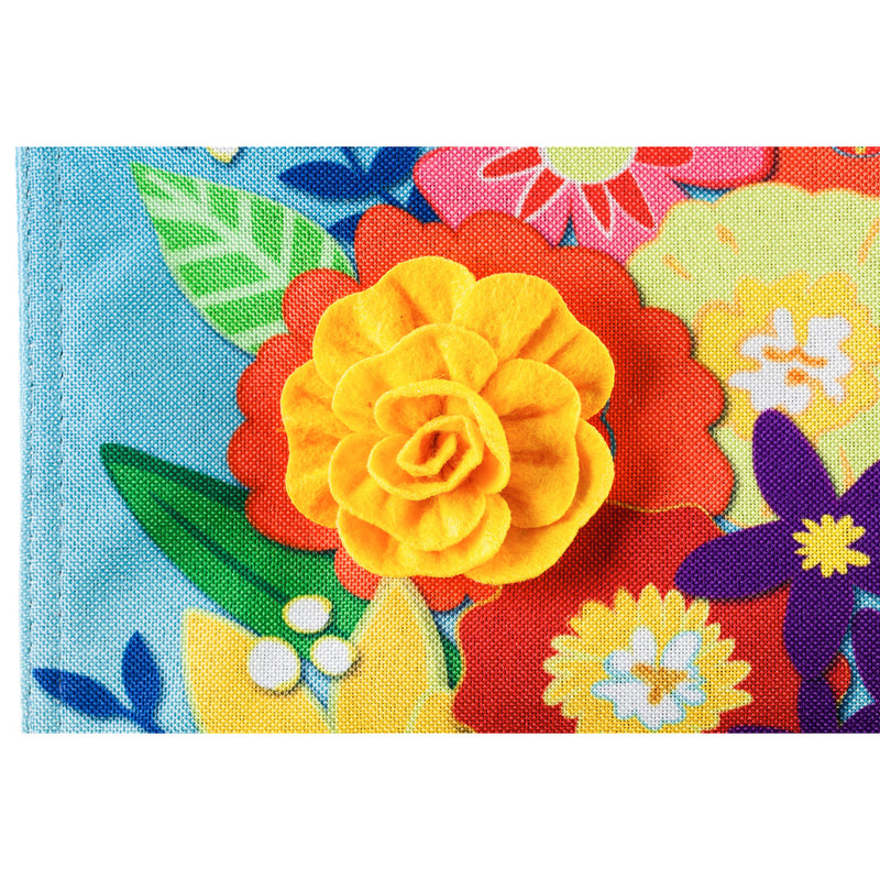 Evergreen Flag,Mint Flower Truck Garden Linen Flag,12.5x0.2x18 Inches