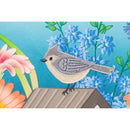 Song Bird Floral Garden Linen Flag,14l8927