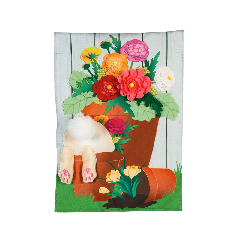 Bunny in the Garden, Garden Linen Flag,14l8965bl