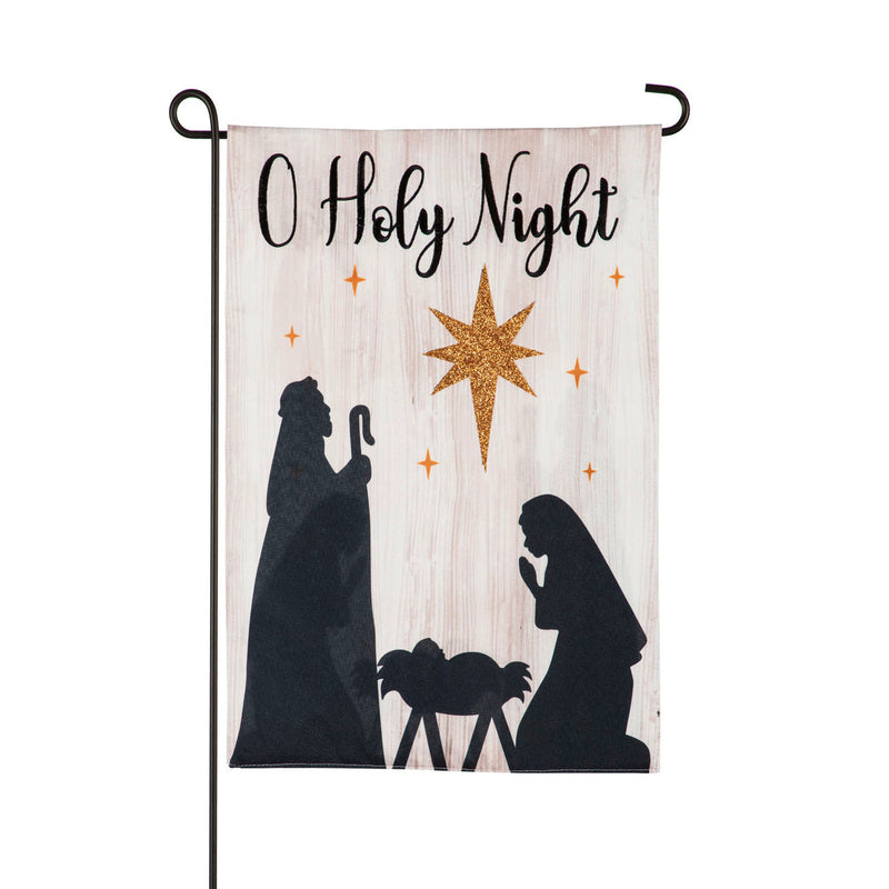 Nativity Silhouette Garden Linen Flag,14l9385