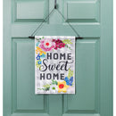 Home Sweet Home Plaid Floral Garden Linen Flag,14l9471