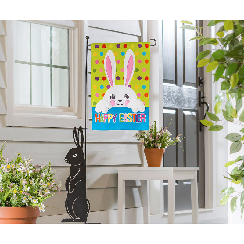 Polka Dot Easter Bunny Garden Linen Flag,14l9473