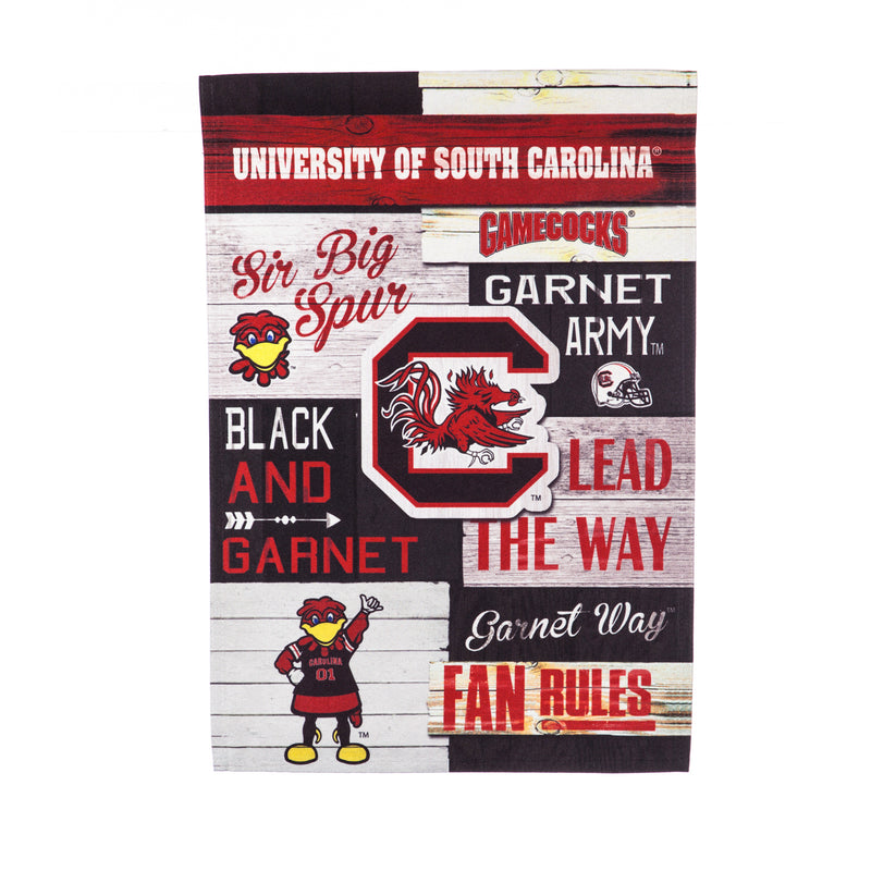 Evergreen Flag,University of South Carolina, Linen Fan Rules GAR,12.5x18x0.1 Inches