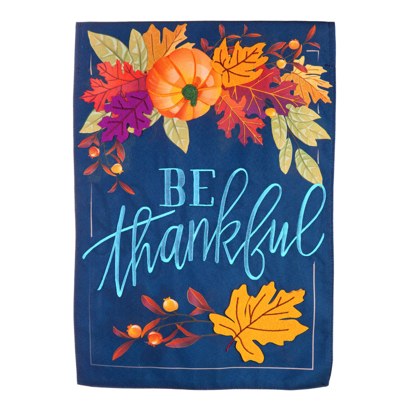 Be Thankful Garden Linen Flag,14l9928