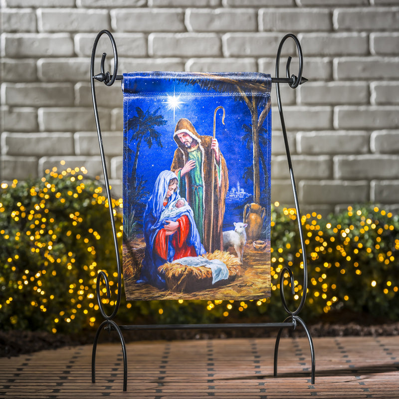 Evergreen Flag,Holy Night Nativity Garden Lustre Flag,12.5x18x0.05 Inches