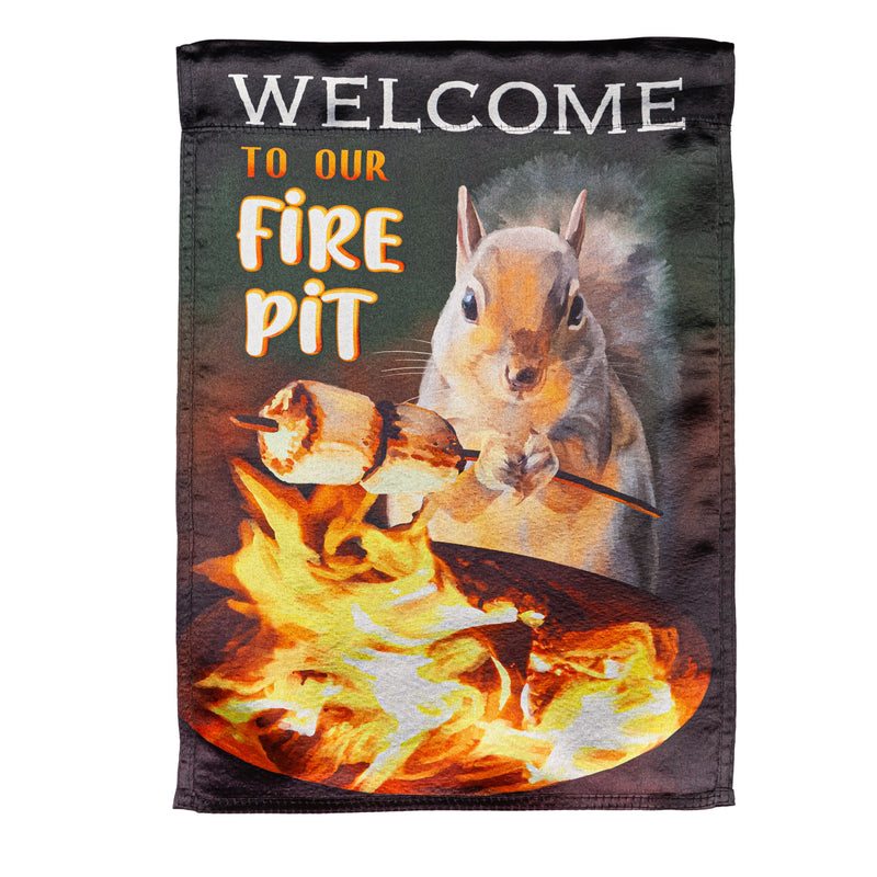 Evergreen Flag,Welcome to our Fire Pit Garden Lustre Flag,13x0.05x18 Inches