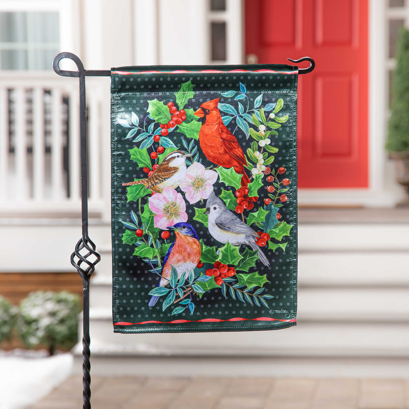 Winter Bird Friends Lustre Garden Flag,14lu11080