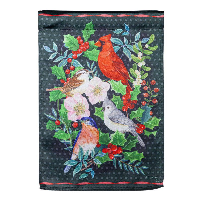 Winter Bird Friends Lustre Garden Flag,14lu11080