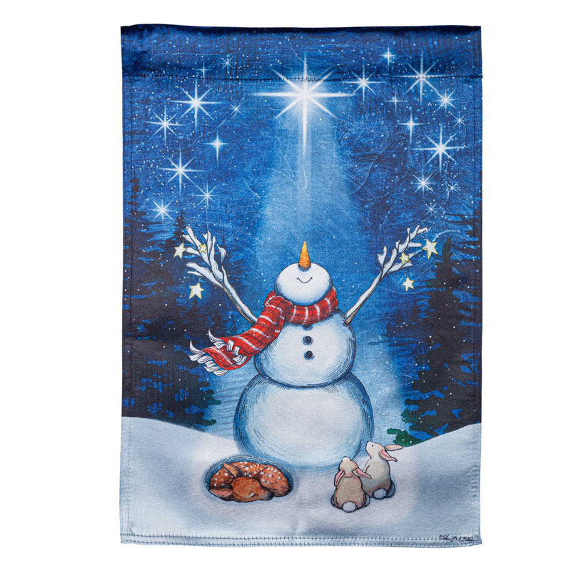 Evergreen Flag,Star Heart Snowman  Lustre Garden Flag,13x0.05x18 Inches