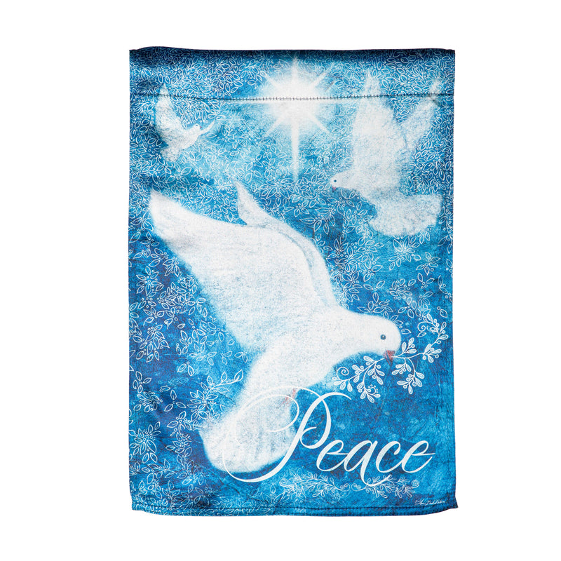 Evergreen Flag,Dove Piece Trio Lustre Garden Flag,13x0.05x18 Inches