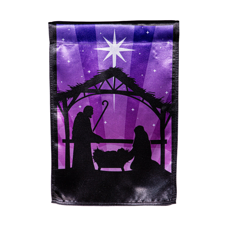 Evergreen Flag,Nativity Lustre Reversible Garden Flag,13x0.05x18 Inches