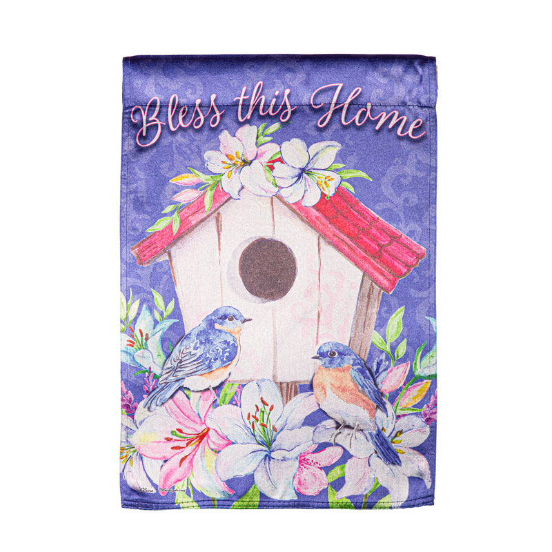 Bless this Bird House Lustre Garden Flag,14lu11370