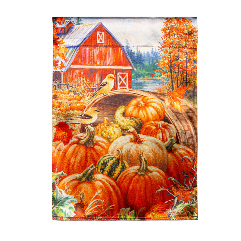 Red Barn Lustre Garden Flag,14lu11893