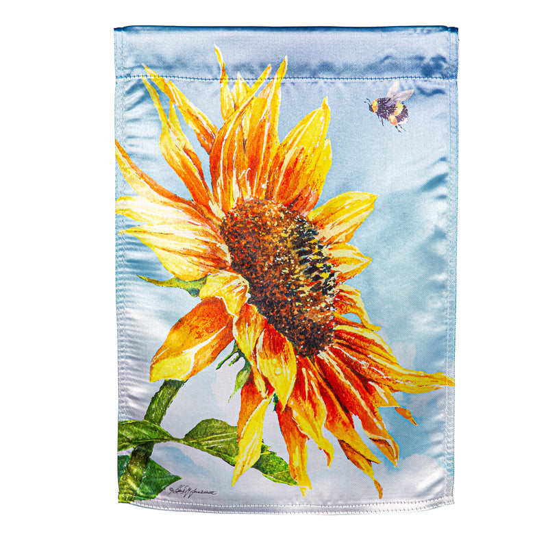 Evergreen Flag,New Morning Sunflower Lustre Garden Flag,0.02x12.5x18 Inches