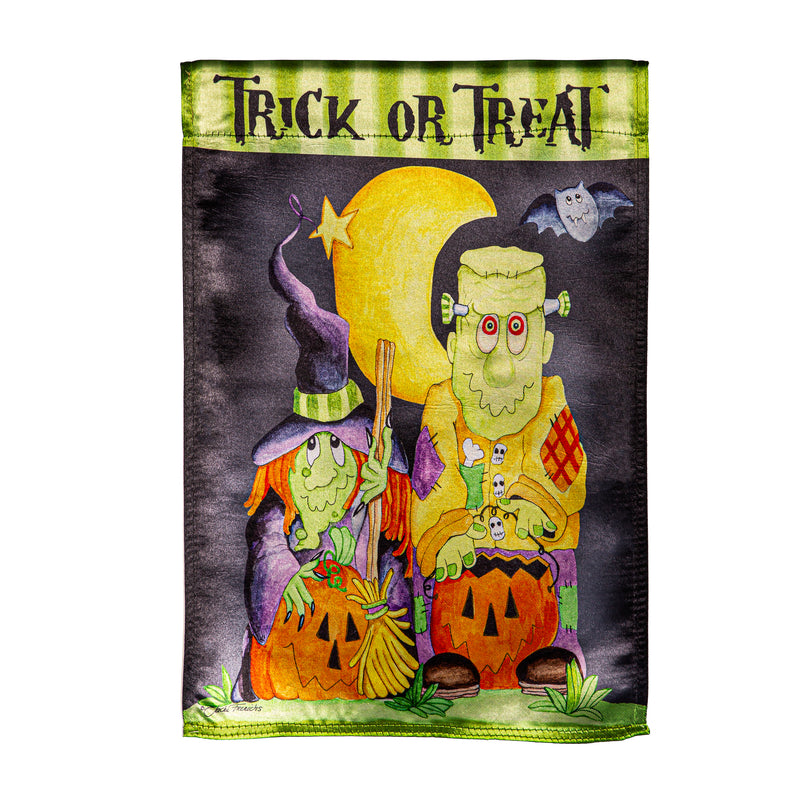 Scary Trick or Treat Lustre Garden Flag,14lu11959