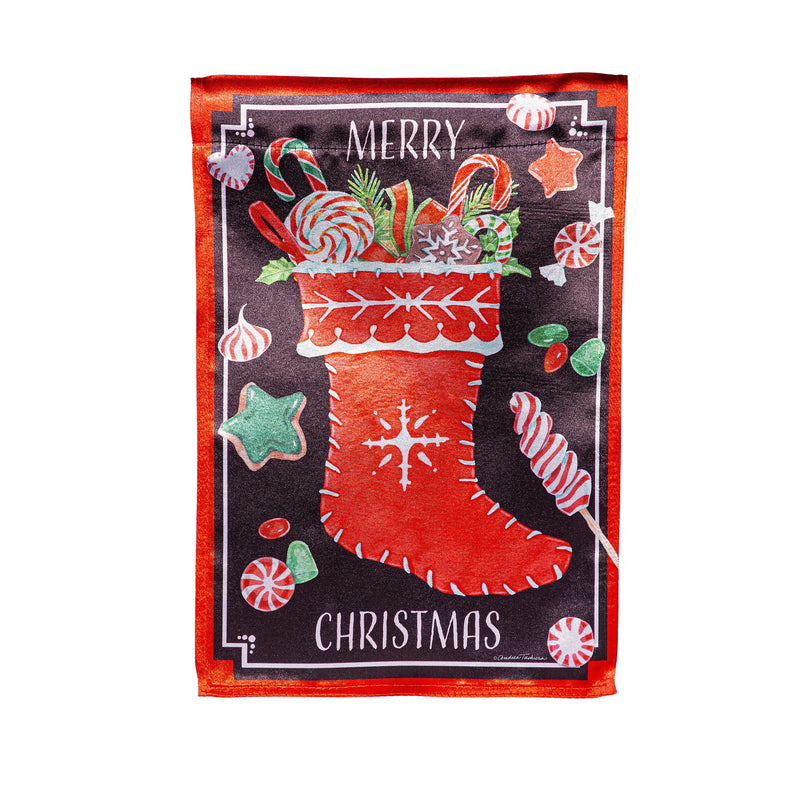 Merry Christmas Stocking Lustre Garden Flag,14lu12166