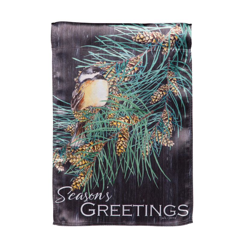 Season's Greeting Bird Lustre Garden Flag,14lu12225