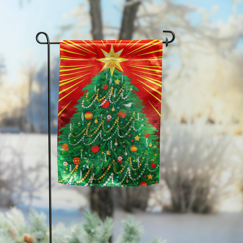 Classic Christmas Tree Lustre Garden Flag,14lu12235