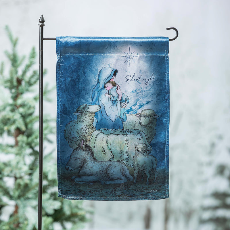 Silent Night Lustre Garden Flag,14lu12262