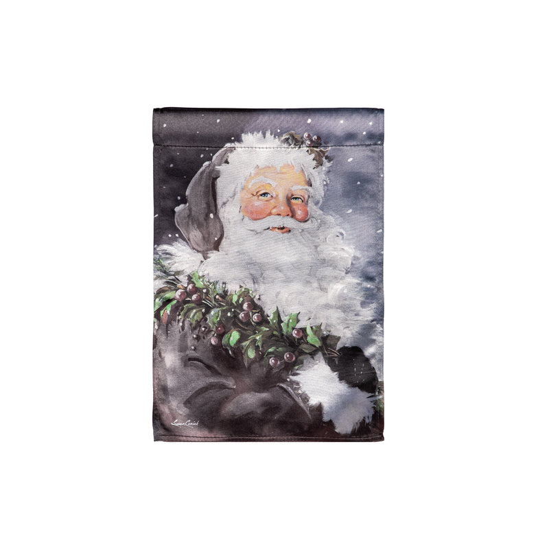 Santa in the Winter Lustre Garden Flag,14lu12373