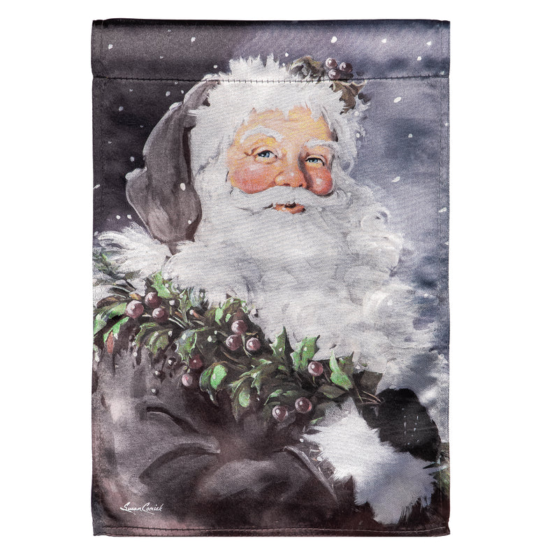 Santa in the Winter Lustre Garden Flag,14lu12373