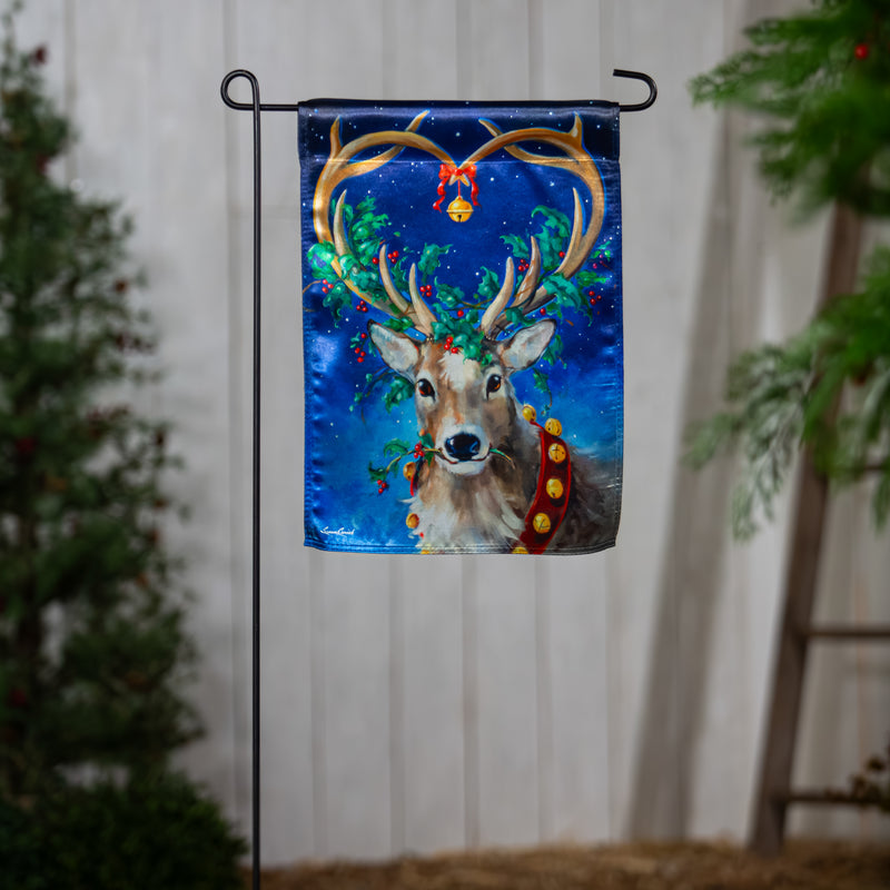 Santa's Reindeer Lustre Garden Flag,14lu12398