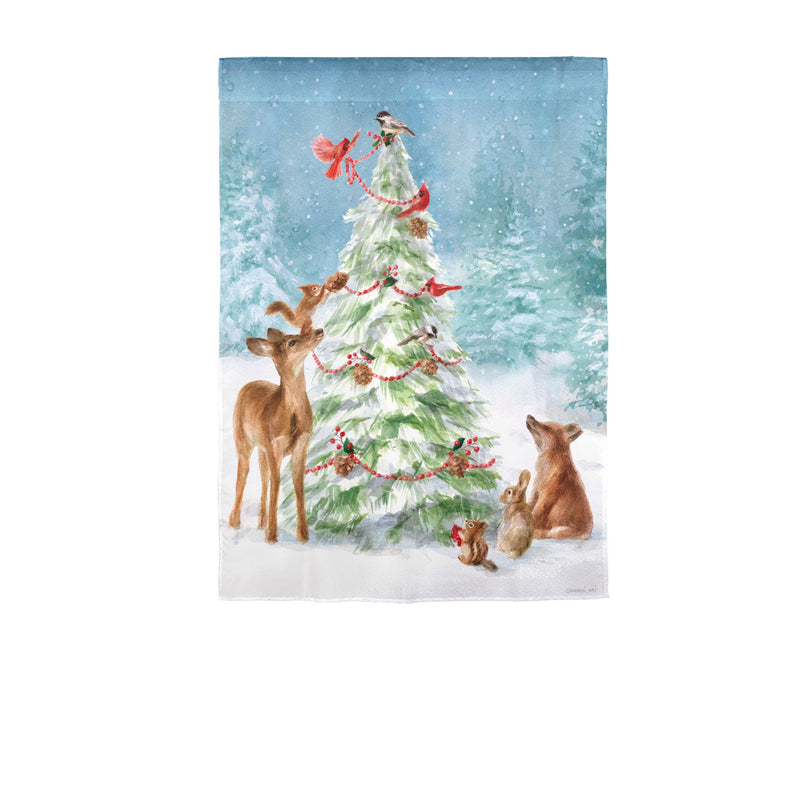 Christmas Tree and Friends Moire Garden Flag,14m11327