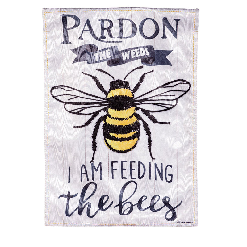 Feed the Bees Moire Garden Flag,14m11434