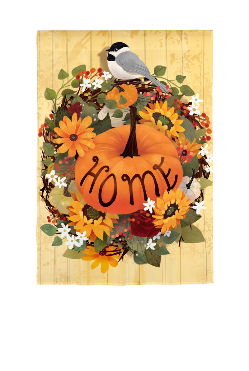 Pumpkin Wreath Moire Garden Flag,14m12049