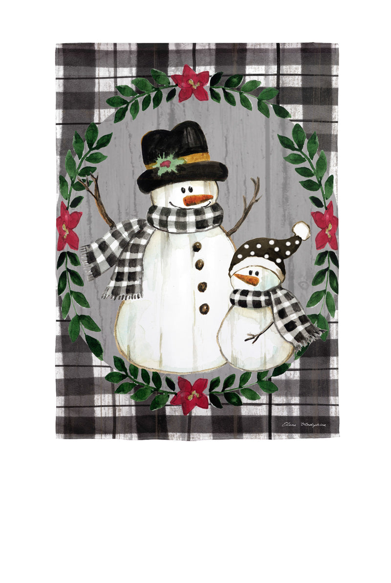 Country Snowmen Moire Garden Flag,14m12190