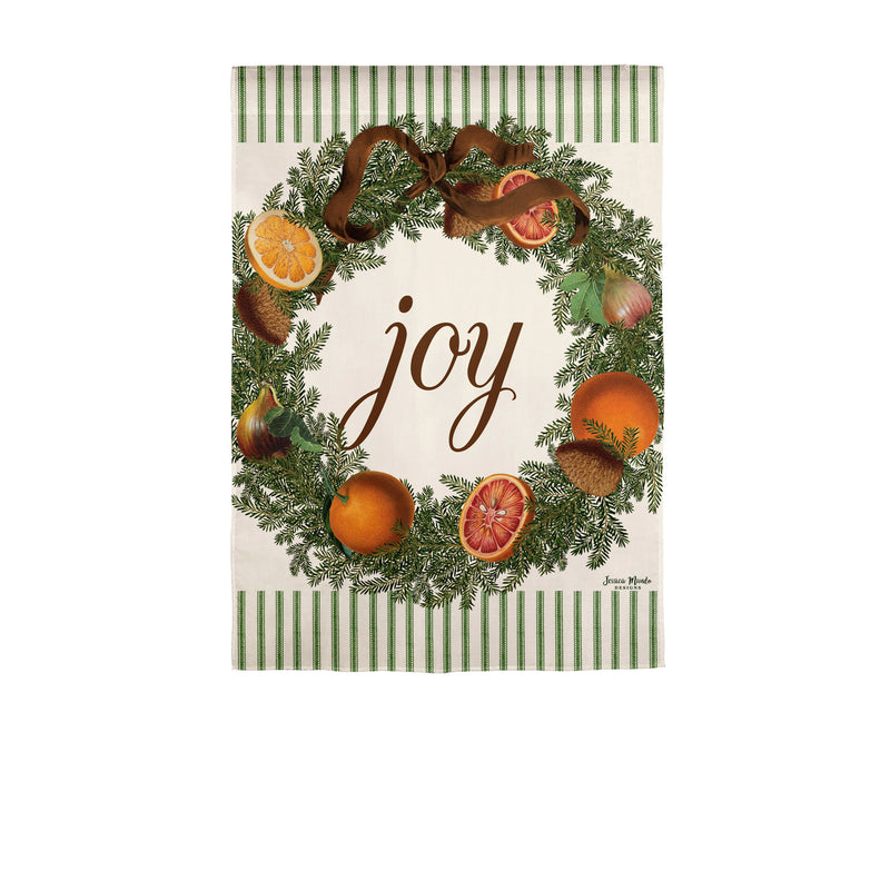 Joy Wreath Moire Garden Flag,14m12227