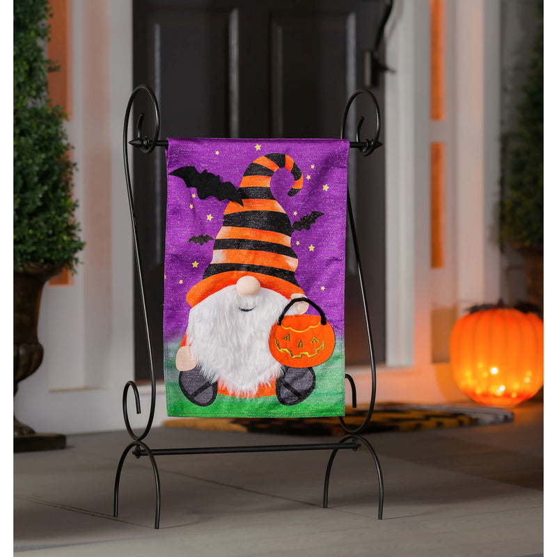 Halloween Gnome Garden Shimmer Linen Flag,14ml9897