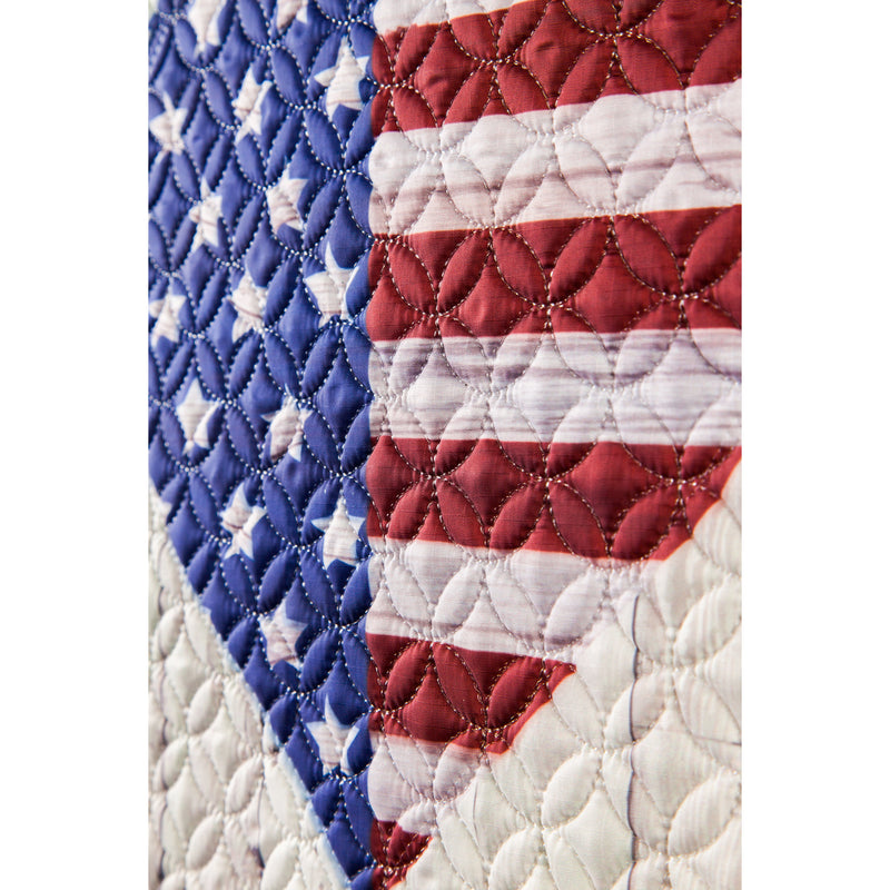 Stars & Stripes Heart Garden Quilted Flag,14q9862