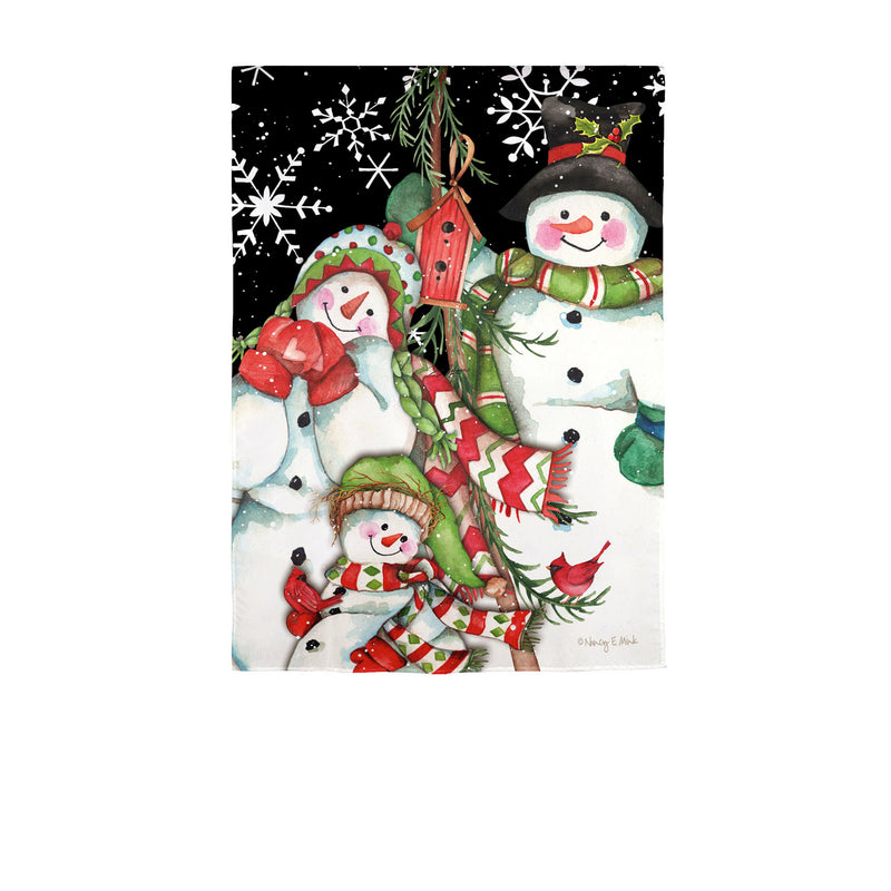 Snowman Holiday Garden Suede Flag, 18"x12.5"inches