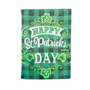 St. Patrick's Day Green Check Garden Suede Flag,14s10175