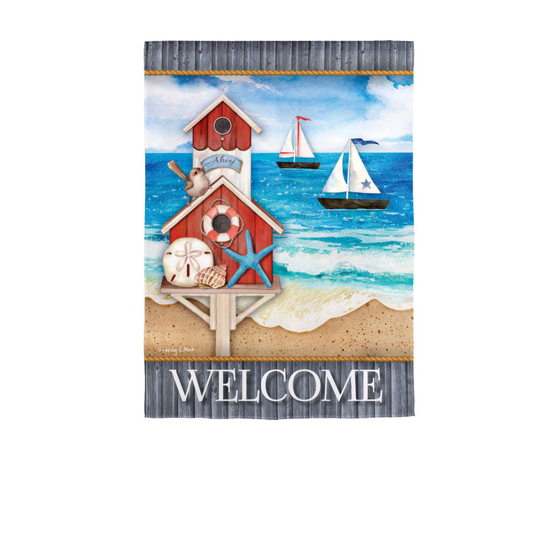 Seaside Welcome Garden Suede Flag,14s10197