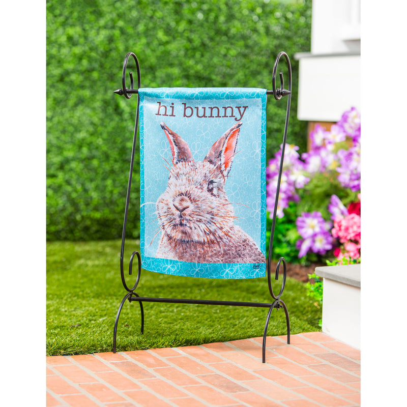 Hi Bye Bunny Reversible Garden Suede Flag, 18"x12.5"inches