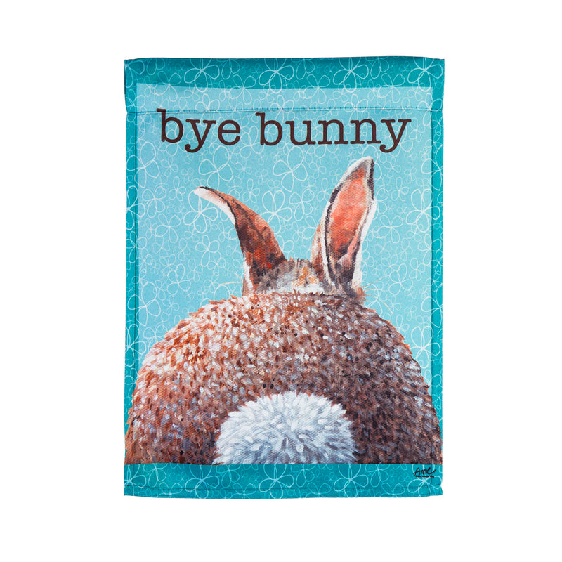 Hi Bye Bunny Reversible Garden Suede Flag, 18"x12.5"inches