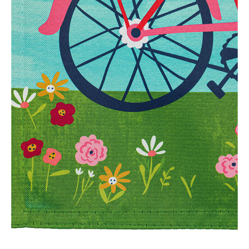 Bike Ride Blooms Garden Suede Flag,14s10335