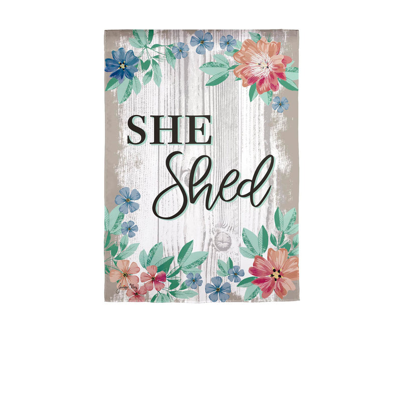 She Shed Garden Suede Flag,14s10344