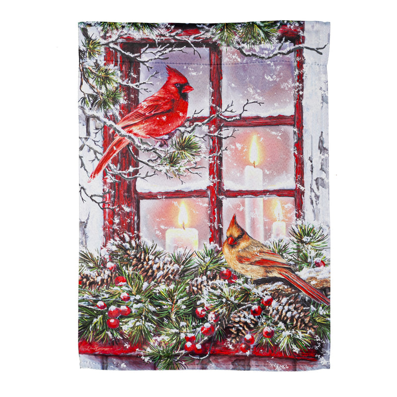 Cardinals in the Window Garden Suede Flag,14s10548