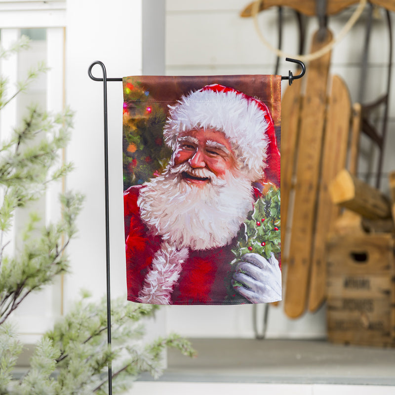 Santa's Portrait Garden Suede Flag,14s10604