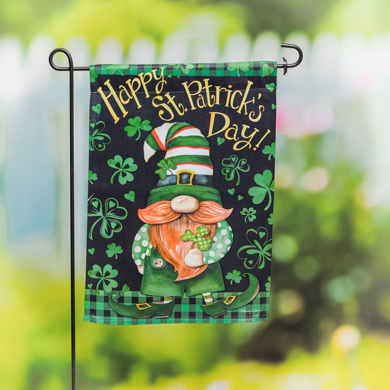 Lucky Gnome Garden Suede Flag,14s10650