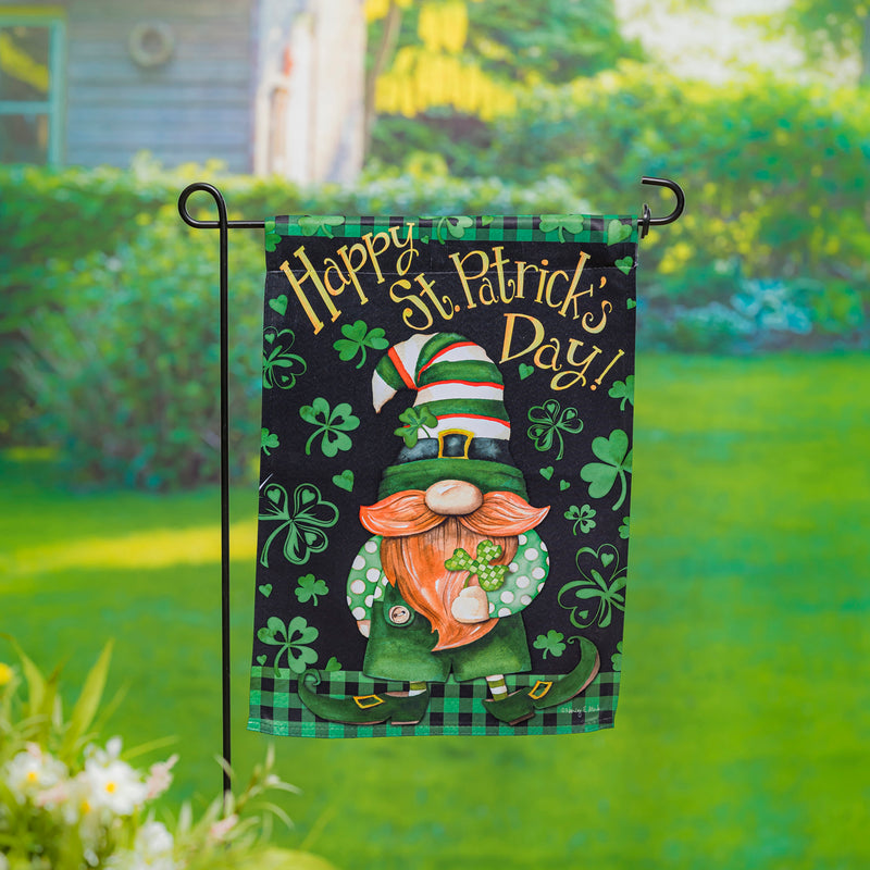 Lucky Gnome Garden Suede Flag,14s10650