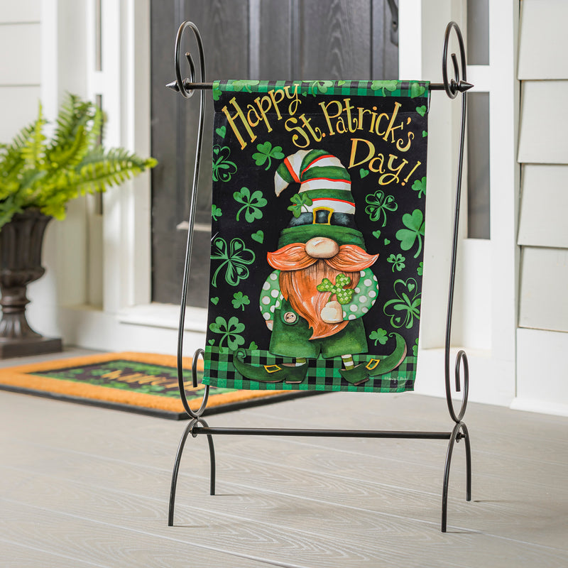 Lucky Gnome Garden Suede Flag,14s10650