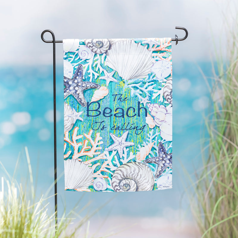 The Beach is Calling Garden Suede Flag,14s10673